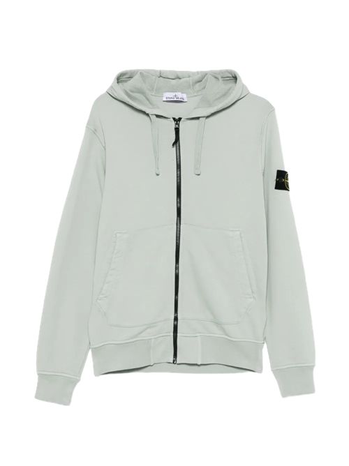 Stone IslandFelpa in cotone con zip e cappuccio verde Stone Island | L1S156100061S0051V0055